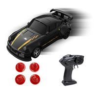 7JI Mini 4WD Macchina Telecomandata Drift,1:64 auto da corsa a mano,2.4G stepless velocità auto telecomando,simulazione luci anteriori e posteriori,adatto per i bambini adulti giocattoli regalo(nero)