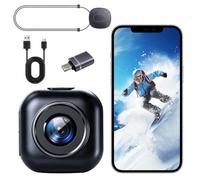 7JI Mini Action Cam con 32GB TF,POV Bodycam Compatta con Grandangolo 130° | Vlog Camera portatile impermeabile con adattatore OTG,Magnetica Pocket Camera,per Moto,Escursioni,Animali Domestici,Cycling