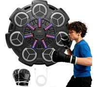 7JI Music Boxing Machine Bluetooth, 5 livelli, con guantoni da boxe e luce LED