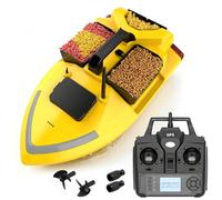 7JI Telecomando GPS Barca Pesca, 500M RC Bait Boat de Pesce con luce LED | Barca di Pesca Notturna con 3 Cabine, Barche a Doppio Motore, Ritorno Intelligente, 40 Località di Pesca, Batteria 5200 mAh