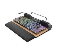 7KEYS Tastiera meccanica da gioco retrò per macchina da scrivere, stile vintage, tastiera per computer con Bluetooth 5.0/cablato/2,4 G, retroilluminazione RGB, compatibile con PC/laptop/tablet