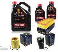 7L Controllo Set Motul 8100 X-Clean+ 5W-30 Per Toyota Corolla Verso 2.2 D-4D