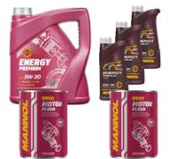 7L MANNOL Energy Premium 5W-30 API SN/CH-4 Olio Motore Inclusa Pulizia Motore