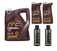 7L MANNOL olio motore Diesel Tdi 5W-30 Incl. 2x Additive Ceramo Ester 9829
