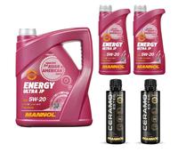 7L MANNOL olio motore Energia Ultra JP 5W-20 Incl. 2x Additive Ceramo Ester 9829