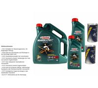 7L Olio Motore Castrol Magnatec Diesel 5W-40 DPF 2x MANNOL Leak-Stop Additivo