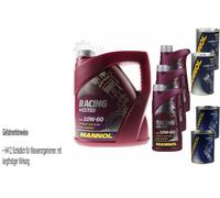7L Olio Motore MANNOL Racing+Ester 10W-60 2xLeak-Stop+Flush Motore