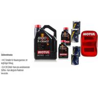 7L Olio Motore Motul 8100 X-Clean+ 5W30 2x MANNOL Leak-Stop Motor Flush Borsa
