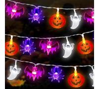 7M 40 LED Halloween Guirnalda Luces, Halloween String Light Decorazione di Halloween, Zucca Catena Luminosa Fantasmi Pipistrelli (Außen/Innen), per Decorative Cortili Festa Giardino