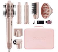 7MAGIC 7 in 1 Air Styler, Asciugacapelli Ionico, Spazzola Ad Aria Calda, Spazzola Lisciante, Arricciacapelli Automatico, Modellatori Multifunzione, Nessun Danno da Calore, con Custodia da Viaggio