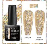 7ml Glitter Sequins Gel Smalto Per Unghie, Brillo Oro Chiaro, Smalto Semipermanente Ammollo In Gel Uv E Led Per L'arte Delle Unghie, Decorazione Del Design Delle Unghie, Regalo Per Festa E Vacanze ABS