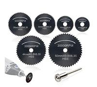 7pc HSS lama per seghe circolare, (Acciaio nitrurato) disco da taglio legno, (Set di lame per seghe circolare) per Rotary utensili Mandrino con Prolunga da 1/8 "(3.175mm) by AniSqui