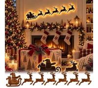 7pc Led Reindeer Wall Decor,3D Light-Up Wooden Reindeer Christmas Decor，B | 3d Antler Glow Wall Decor For Christmas,DIY Glow Wall Lights,Warm Backlit Peel & Stick,for Bedroom,Living Room,Hallway