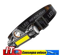 7Pc XPE+COB Camping Headlamp 150LM 400mAh Micro-USB Rechargeable IPX4 Waterproof