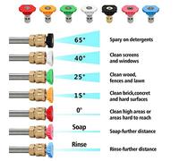 7PCS 0.6cm Idropulitrice Spray Punte Ugelli / Alta Potenza Kit Veloce Connect
