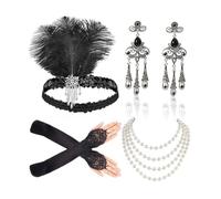 7PCS Accessori Anni 20 Donna- Great Gatsby Accessori Set, Charleston Accessori Set per la festa in costume d'epoca