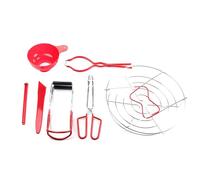 7Pcs Canning Jar Lifter - Stainless Steel Can Lifter with Grip Handle | Canning Tool Kit Including Jar Clip Food Tongs Lid Lifters Funnel Steaming Rack Home Preserving Supplies