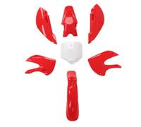 7pcs Dirt Bike Plastic Fairing Kit Body Work Fairing Set Motorcycle Accessories Replacement for KLX110 KX65 Red ABS Plastic Fitment Stylish Design Comprehensiv (A(red))