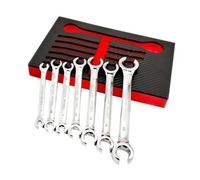 7PCS Finitura Cromata Doppio Terminale Metrico Dado Svasato Chiave 621mm Set per