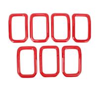 7PCS Griglia anteriore inserto coperchio rosso griglia anteriore anelli di copertura telaio finiture kit contorno decorazione auto per Renegade dal 2022 al 2024