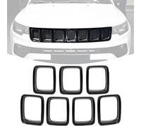 7PCS griglia inserti copertura griglia anteriore per Compass MP 2017 2018 2019 2020, kit di copertura griglia esterna, accessori decorazione auto (fibra di carbonio)