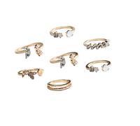 7pcs impilabile Anello da Dito Anello di articolazione di Moda Set Anelli Aperti Set Placcato in Oro Rosa Anello di Dichiarazione Principessa Taglio zircone cubico qualità Premium Fashion Book