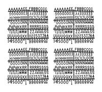 7Pcs Letter Board 3/4\", 1029 Lettere in Feltro per Tavole, Nero
