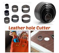 7pcs Pelle Foro Punzone Cutter Set Rotondo Matrice Attrezzo per Fai da Te &