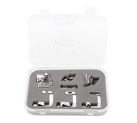 7Pcs Presser Foot Set | Multi - Function Curling Feet for Ruffles/Hemming | For Most Household Sewing Machines | Includes Storage Box & Manual
