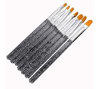 7Pcs professionale UV Gel Brush Pen Nail Art DIY Pittura Disegno Set di pennelli - Argento