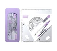 7Pcs Studente Geometria Strumento Studente Geometria Matematica Set con Strumento di Disegno Goniometro Set Quadrato e Gomma Forniture
