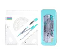 7Pcs Studente Geometria Strumento Studente Matematica Set con Strumento di Disegno Matematica Goniometro Quadrato e Gomma