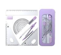 7Pcs Studente Strumento Matematica Set Con Strumento Disegno Matematica Goniometro Set Quadrato E Gomma Cancelleria