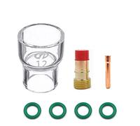 7Pcs TIG saldatura torcia a gas tozza lente per WP17 WP18 WP26 12 vetro tazza pinze punte durevoli accessori pratici set torcia di saldatura (2,4 mm)