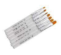 7Pcs UV Gel Brush Pen Nail Art Pittura Disegno Set di Pennelli Argento Pratico