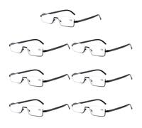 7PK Uomo Mezza Montatura Metallo Occhiali da Lettura Blu Luce per Piccolo Faccia