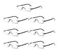 7PK Uomo Mezza Montatura Metallo Occhiali da Lettura Blu Luce per Piccolo Faccia