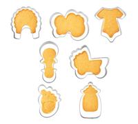 7pz Baby Shower Stampino per Biscotti, Stampini Biscotti in Acciaio Inossidabile Body Bavaglino Biberon & Piedini del Bambino per Decorazioni da Forno Festa di Compleanno