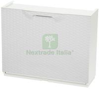7PZ MODULO SCARPIERA CM 51X17,3X41H RATTAN BIANCO: