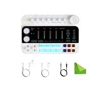 7Ryms 7Caster SE2 Interfaccia audio multifunzionale per streaming/podcasting/registrazione con ingressi strumento XLR, 3,5 mm, 6,35 mm-Bianco