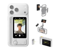 7RYMS Qshot V2 Pro Schermo per Selfie da 3,1" per iPhone e Android - Modalità Cablata/Wireless, Uscita 4K/60fps, Dual-band 2.4G/5G, Portata 50m, Display da 450 nit, per Vlog e Streaming Live - Bianco