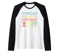 7th Birthday Idea Awesome Since September 2019 7 Years Old Maglia con Maniche Raglan