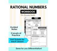 7th Grade Math Rational Numbers Unit Workbook with Scaffolded Guided Lessons and Differentiated Practice for Middle School Math