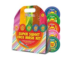 7th Heaven Chupa Chups - Kit di maschere per il viso super dolce con applicatore, 5 maschere divertenti, tra cui crema alla fragola e gelatina di anguria per idratare, esfoliare e rinfrescare la pelle