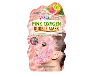 7th Heaven Maschera a bolle di ossigeno rosa con pompelmo rinfrescante e bolle di ossigeno disintossicanti per un'idratazione rapida - ideale per pelli normali, miste e secche