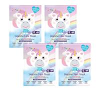 7th Heaven Maschera facciale unicorno con frutta Yuzu e bacche di Dubiay per lenire e nutrire la pelle - Confezione multipla - Ideale per tutti i tipi di pelle (dagli 8 anni in su, confezione da 4)