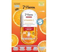 7th Heaven Nutriactive Vitamina C Sheet Masks Multipack (confezione da 5). Set di maschere per il viso illuminanti con aminoacidi. Maschere per il viso in foglio di siero Vit C. Set vegano per la cura