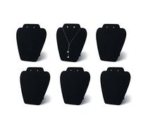 7TH VELVET Espositore per collana e orecchini in velluto nero, 6 pezzi, larghezza 19 cm x altezza 20,3 cm, copertura con robusto velluto, staffa rinforzata