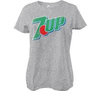 7Up Donna 80s Washed Logo Girly Tee IMG-5-7UP007-H66-5 L Grigio