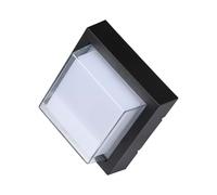 7W LED Wall Light 3000K Black Square IP65